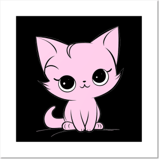 Сute  pink kitten Posters and Art